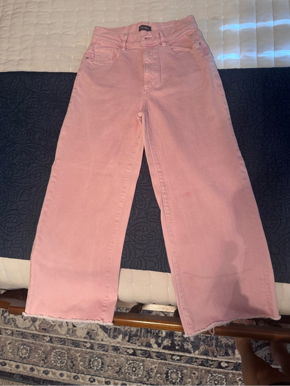 DL1961 Pink Wide-Leg High-Rise Jeans